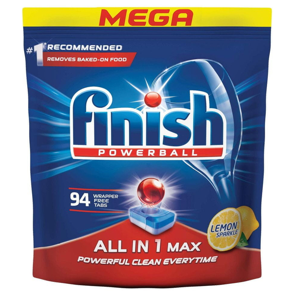 Túi 94 viên rửa chén Finish All In 1 Max Dishwasher Tablets Lemon QT09441 - hương chanh
