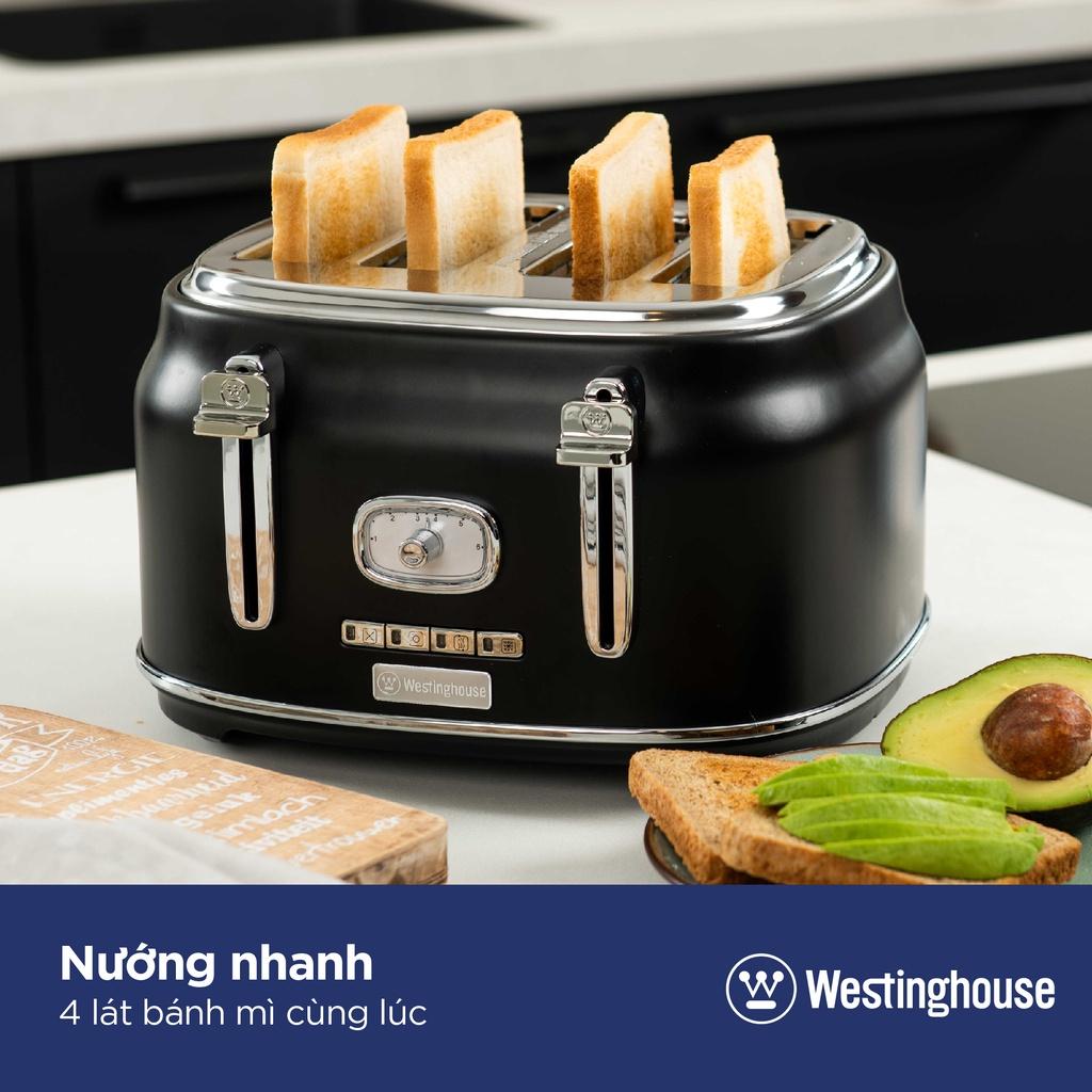 Máy Nướng Bánh Mì Sandwich 4 Lát Westinghouse WKTTB809, 4 Khe Nướng, 6 Chế Độ Nướng, Nhập Mỹ, BH 12 Tháng