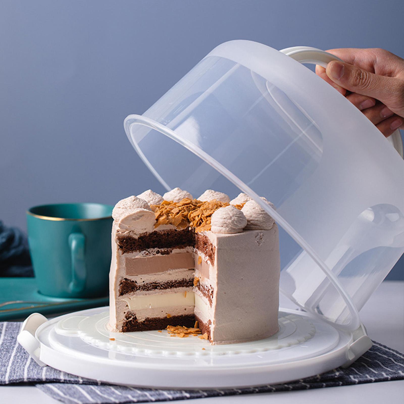Portable Round Cake Carrier Transparent Cupcake Delivery Box for Dessert