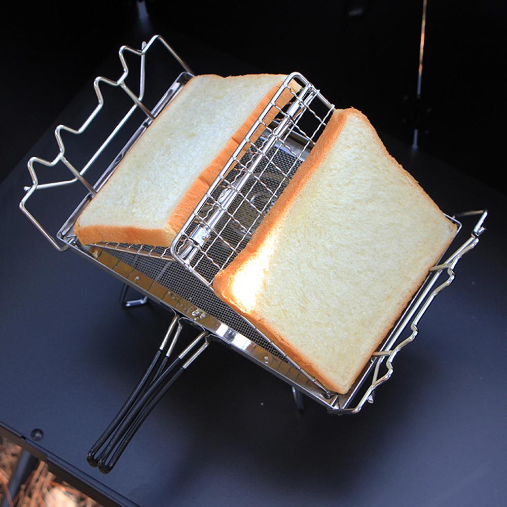 Portable StoveTop Grill Net Mini Foldable Furnace Grill Rack Barbecue Toast Baking Holder Heating Bracket Outdoor BBQ Cooking Tools