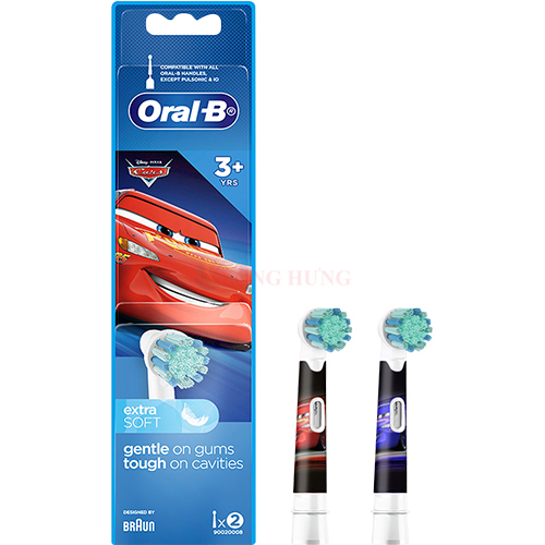 Đầu bàn chải thay thế bàn chải điện trẻ em Oral-B dành cho Disney Cars Extra Soft EB10s - Hàng chính hãng