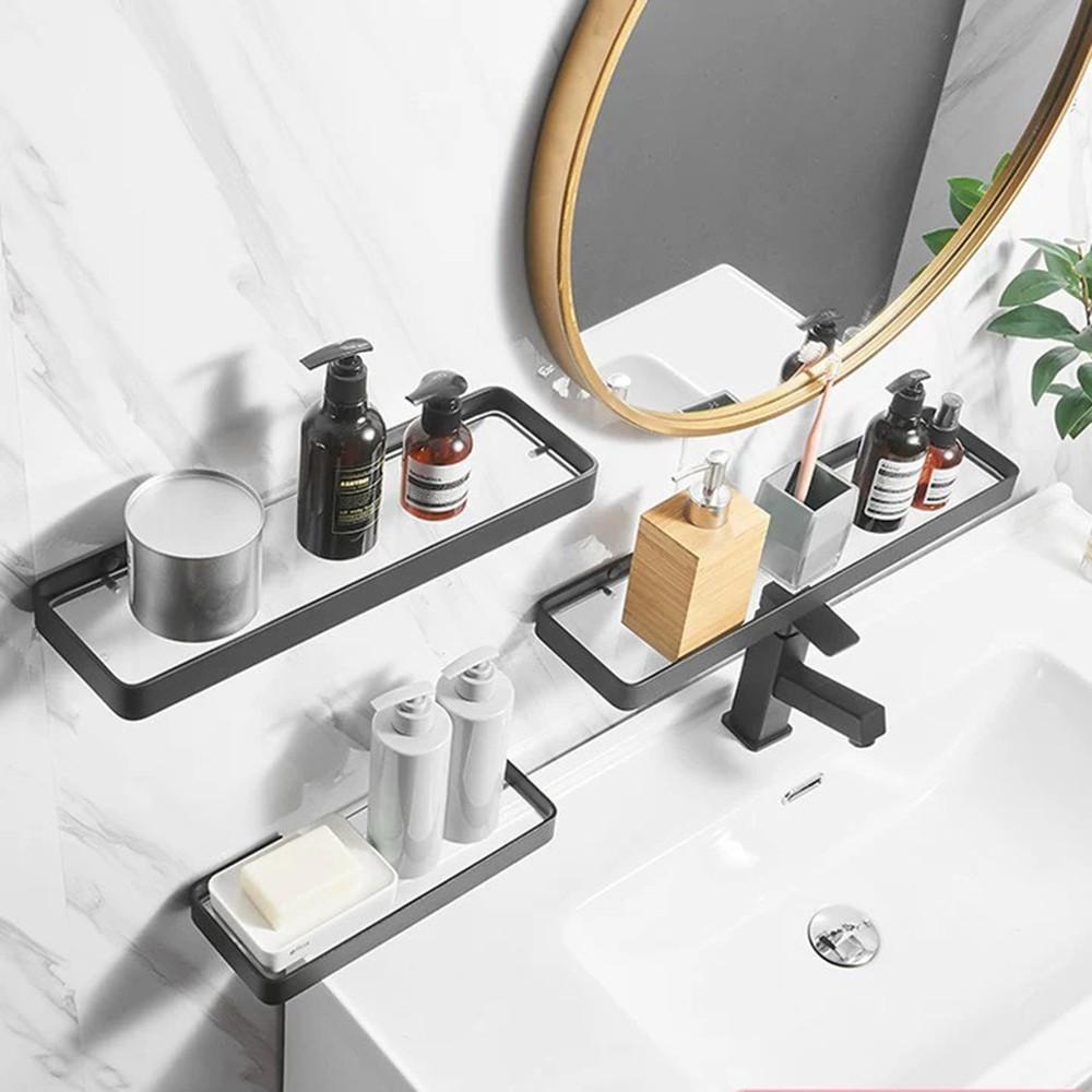 Kệ Mặt Kính Cường Lực Để Đồ Phòng Tắm Đa Năng, Kệ Mĩ Phẩm, Sơn Tĩnh Điện Chống Gỉ