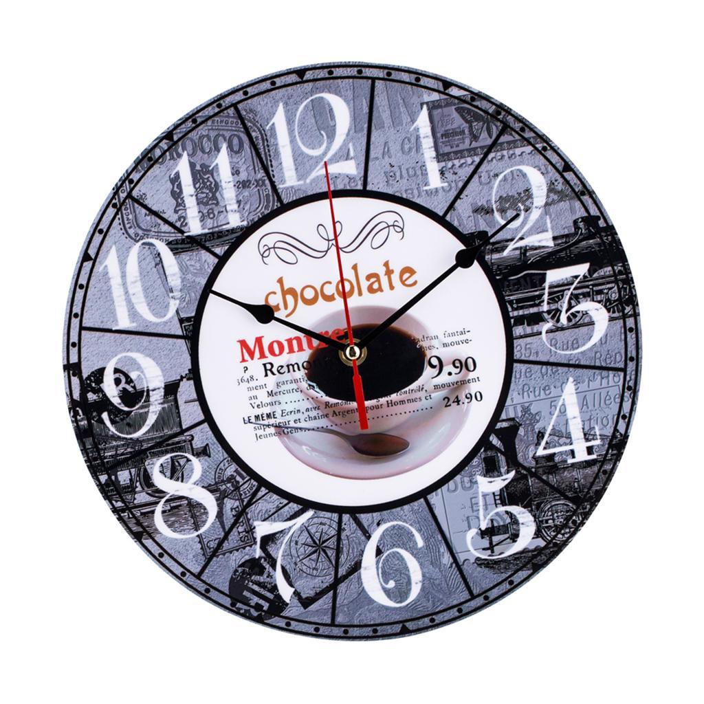 Vintage Style Round Wall Clock Retro Wall Decor for Living Room Bedroom