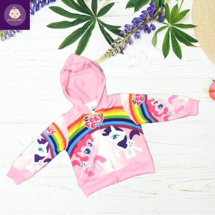 Áo khoác bé gái hình Pony từ 11-43kg - Áo khoác Elsa - PONY - Thun cotton da cá in 3D cực chất