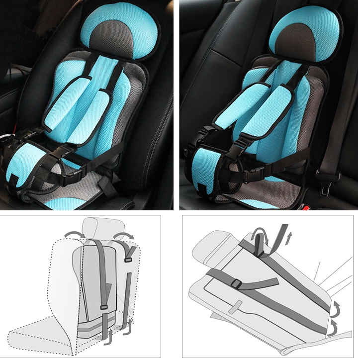 Ghế đi xe ô tô cho trẻ em giúp an toàn hỗ trợ cho bé cố định hiệu quả loại nhỏ 50x22x26cm