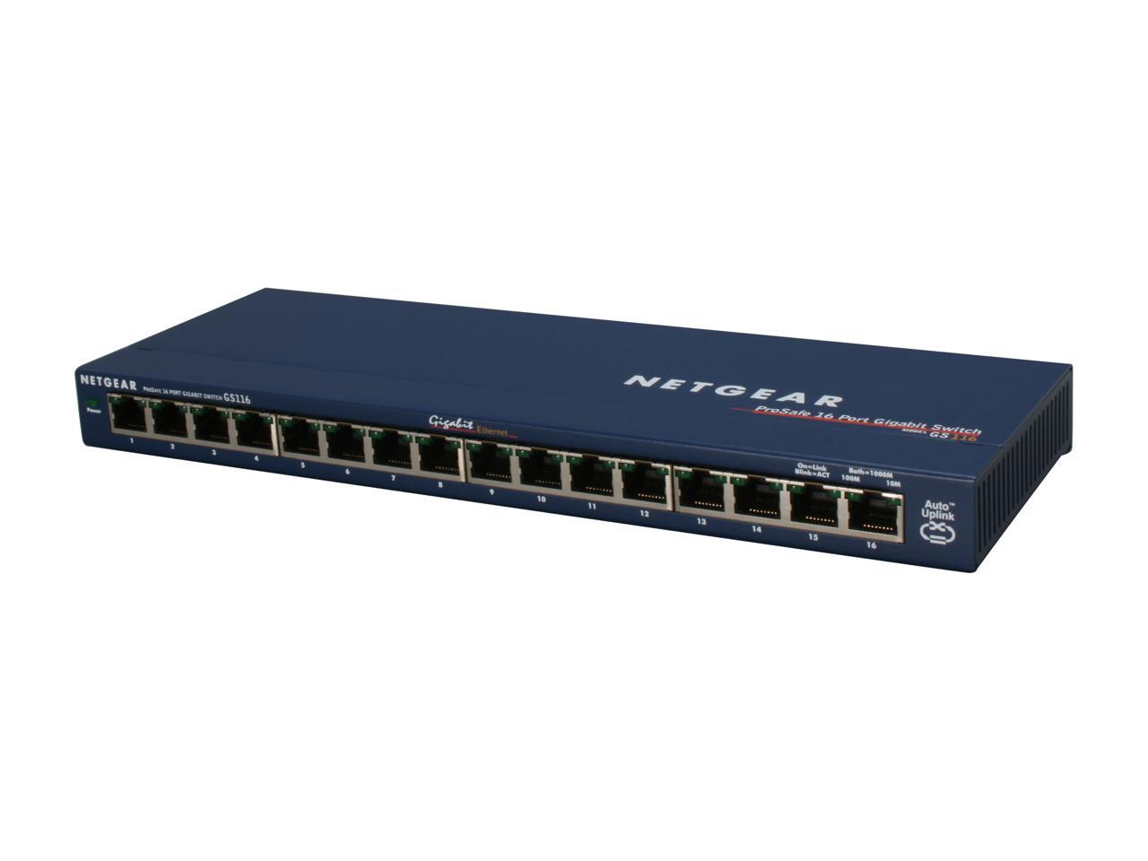 Bộ Chia Mạng Để Bàn 16 Cổng 10/100/1000M Gigabit Ethernet Unmanaged Switch Netgear GS116 - Hàng Chính Hãng