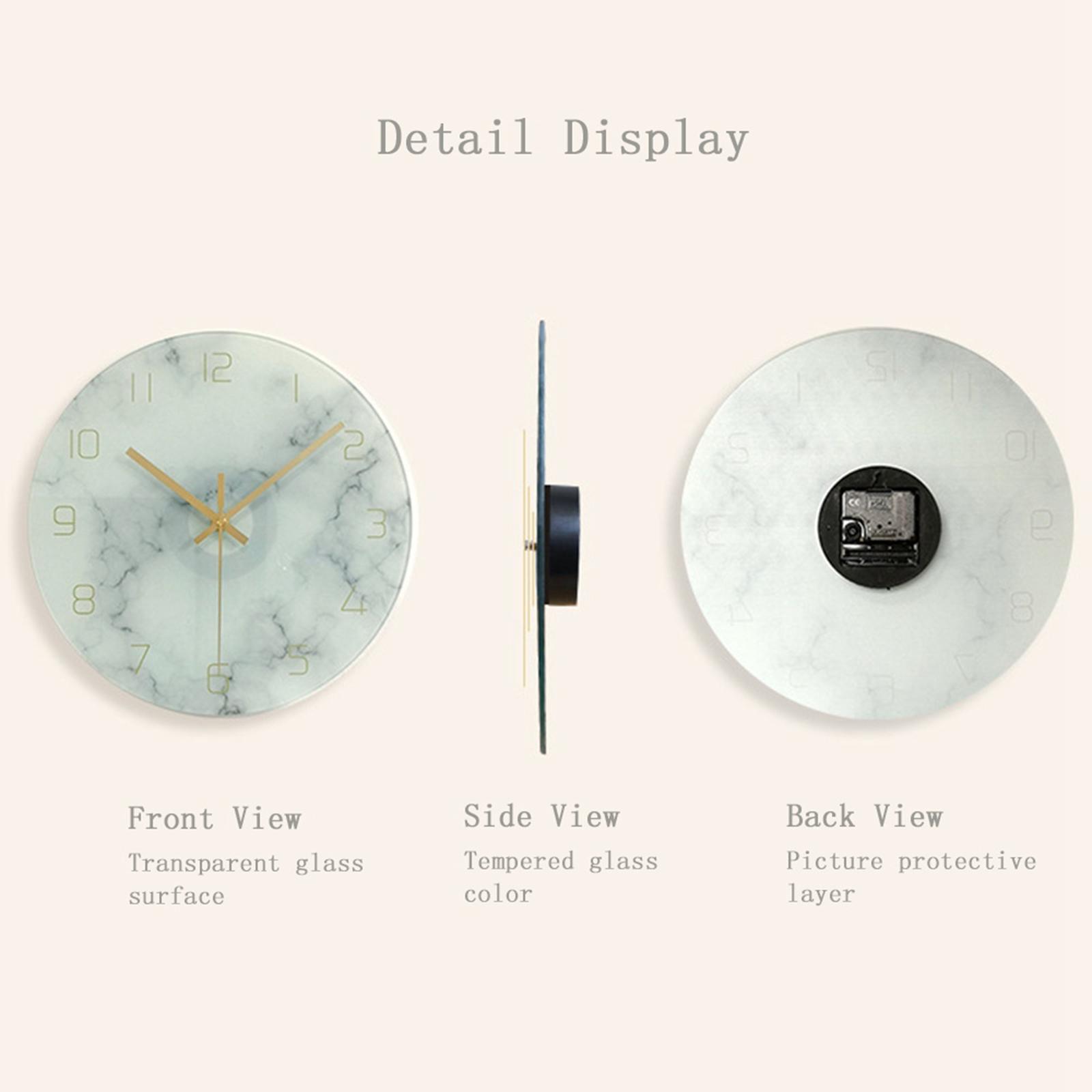 Wall Clock Silent Non-ticking 12 inch Decorative Blue White