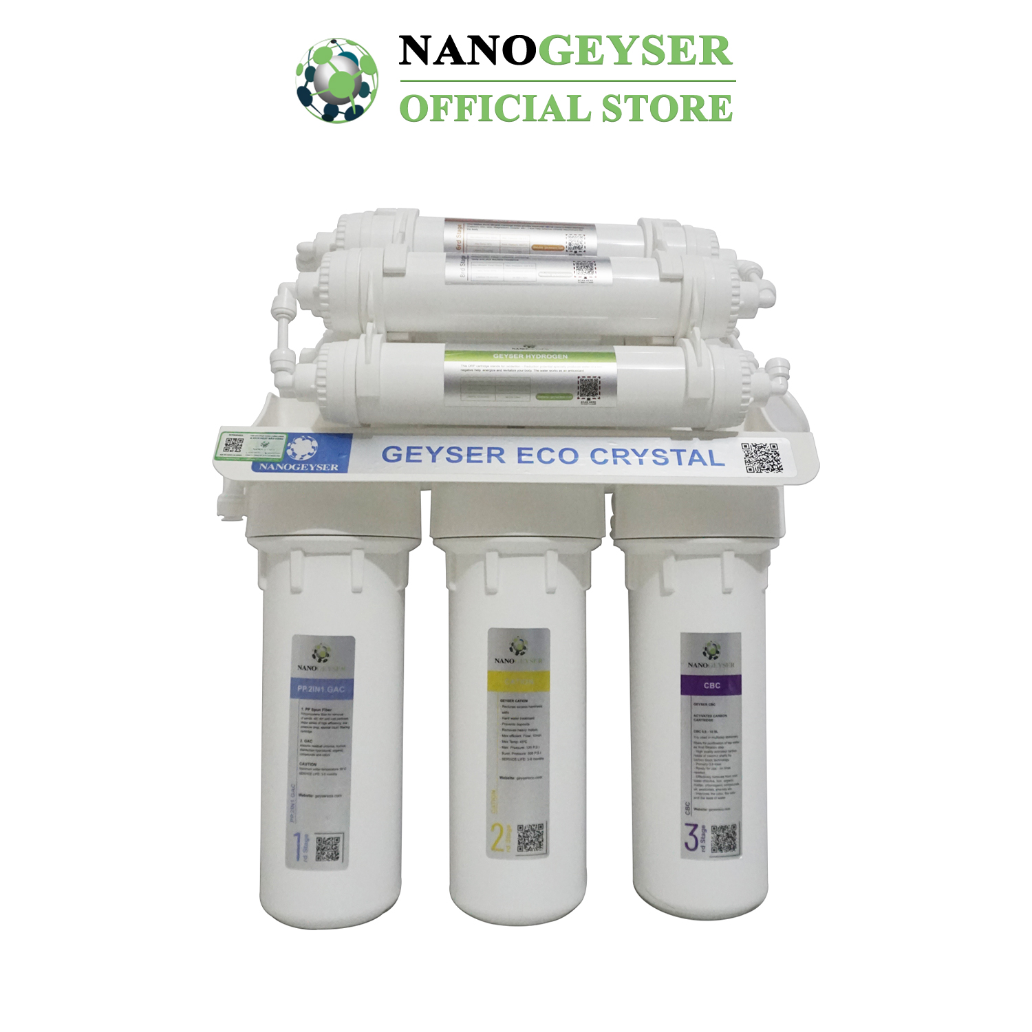 Máy lọc nước Nano Geyser ECO CRYSTAL công nghệ lọc UF - Hàng Chính Hãng