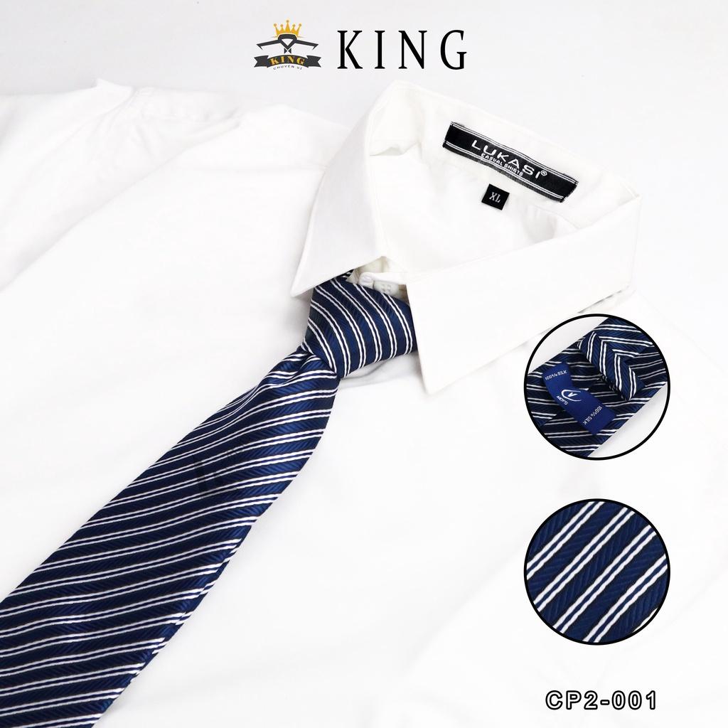 Cà vạt nam công sở bản 8cm KING caravat cao cấp giá rẻ vải silk lụa