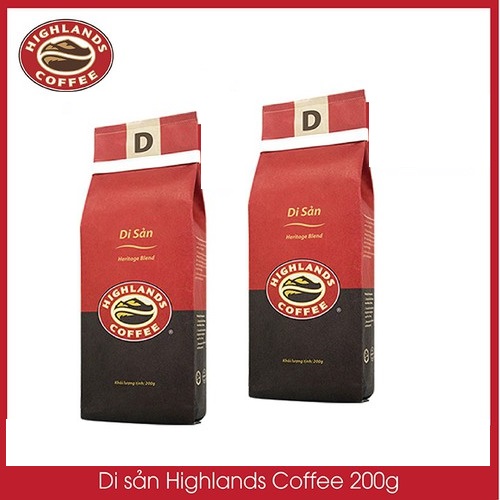 Combo 2 gói Cà phê Rang xay Di sản Highland Coffee 200g