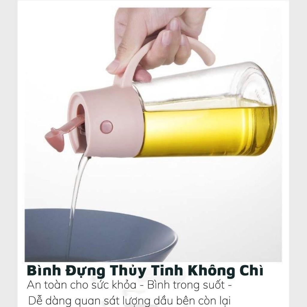 Bình Đựng Dầu Ăn, Chai Đựng Dầu Ăn Tự Rót Bằng Thủy Tinh Nắp Chai Có Thể Tháo Rời Vệ Sinh 0202