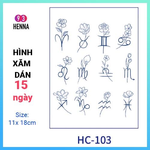 Hình Xăm Dán Tạm Thời Thảo Dược 15 Ngày mã HC103