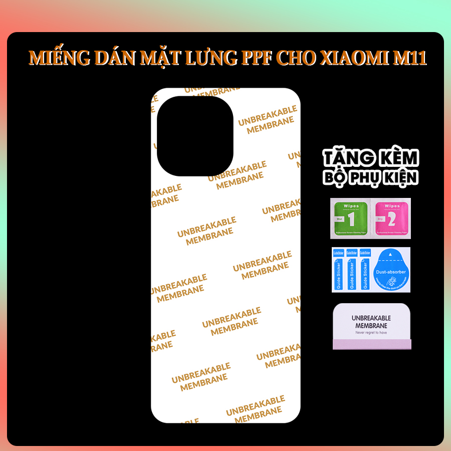 Miếng Dán Dẻo PPF Mặt Lưng, Mặt Trước Cho Xiaomi Mi 11- Hàng Chính Hãng