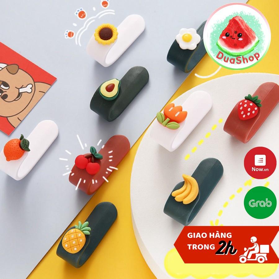 Móc treo đồ đính hoa quả siêu đáng yêu - Móc dính tường treo chìa khóa loại đẹp - Móc treo đồ không khoan tường
