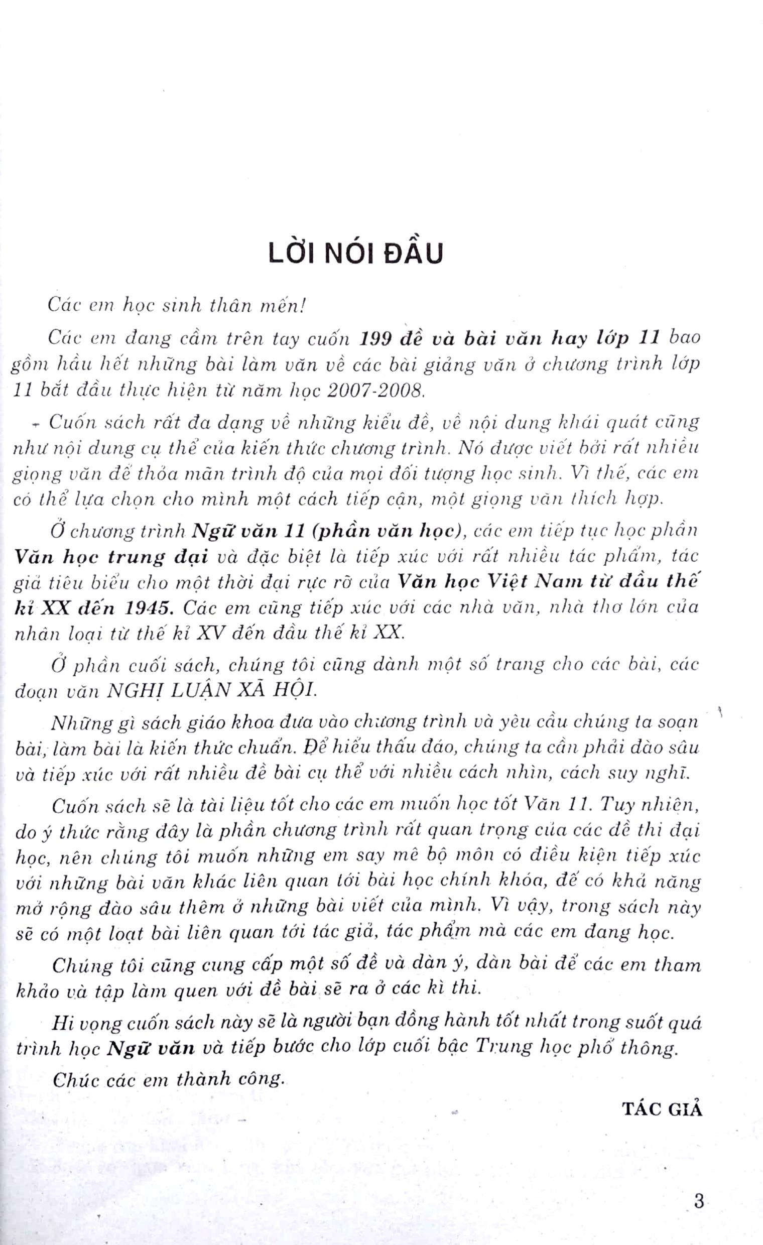 199 Đề Và Bài Văn Hay 11