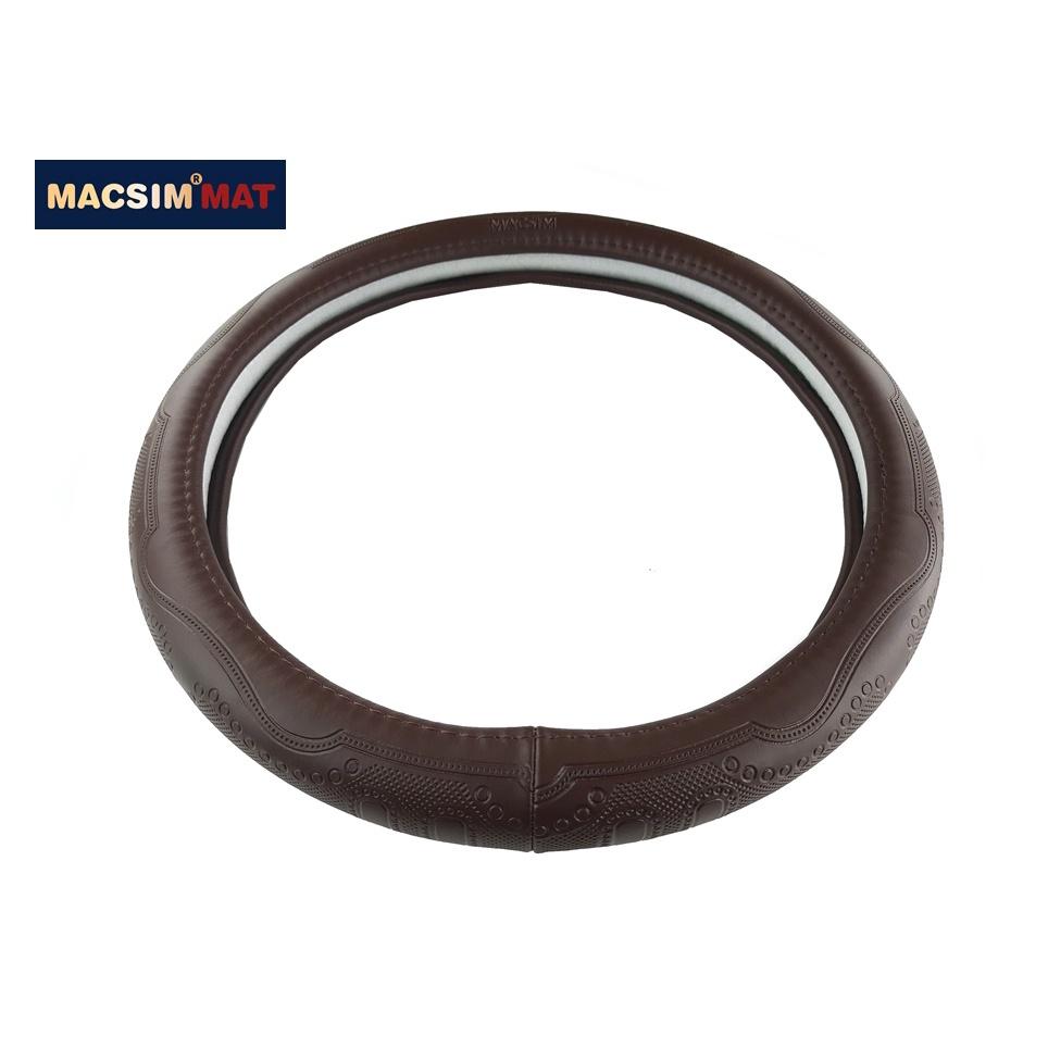 Bọc vô lăng cao cấp Macsim mã L611 chất liệu da thật - Khâu tay 100% size M màu be,nâu, đen