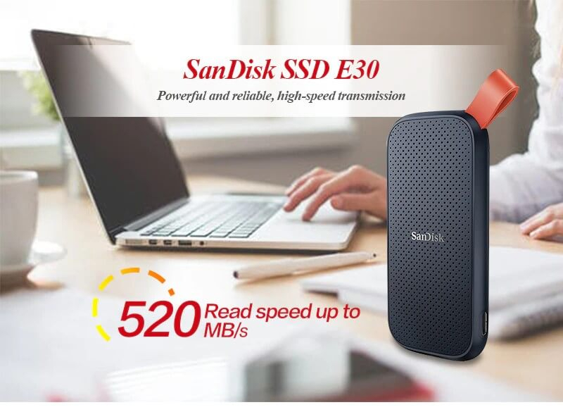 Ổ Cứng Di Động SSD Sandisk Extreme E30 Tốc Độ 520Mb/s - Hàng Nhập Khẩu