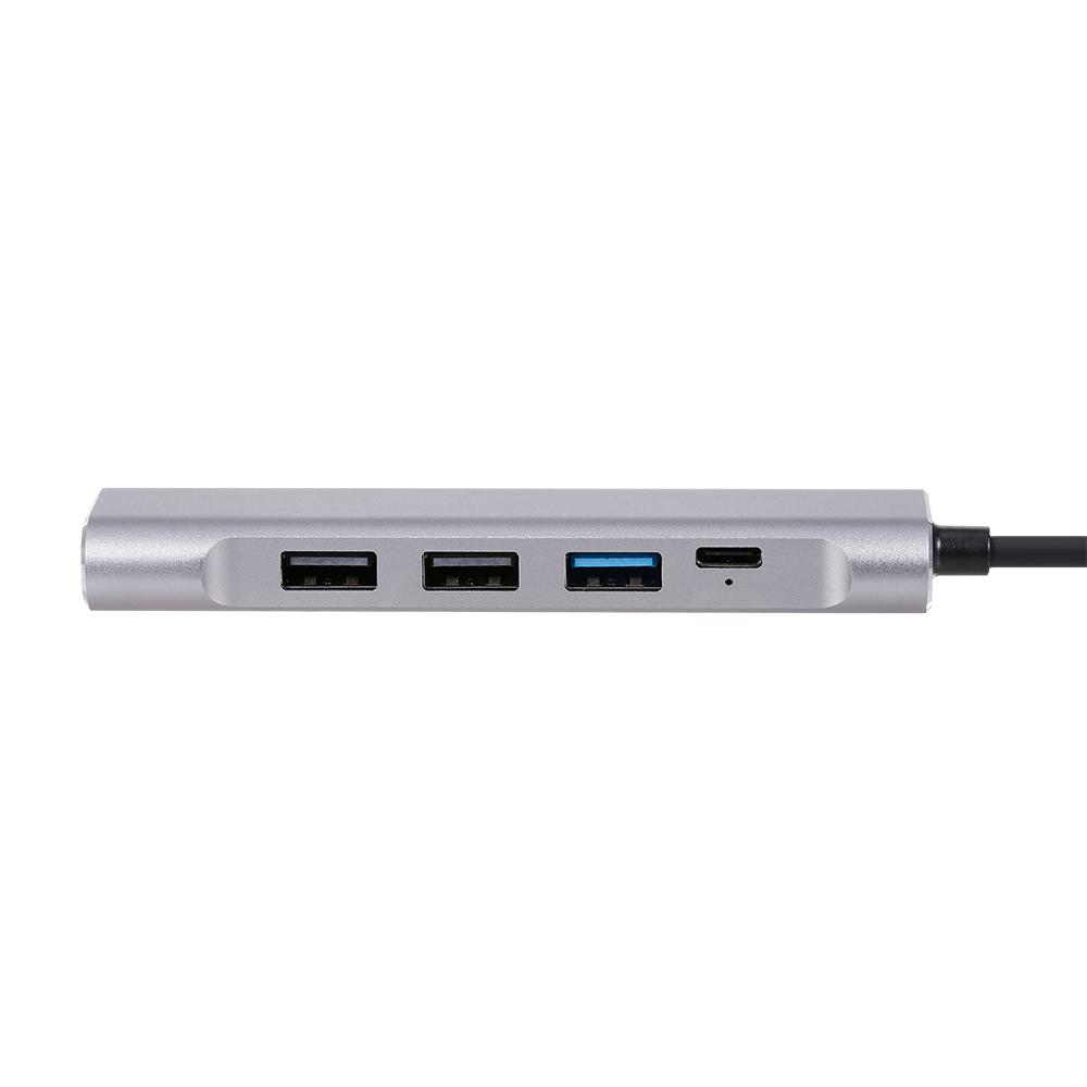 5-in-1 USB-C Hub USB3.0 USB2.0 Type-C to 4K HD Converter PD Quick Charge /Data Transfer USB Hub