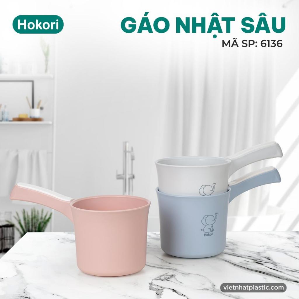 GÁO MÚC NƯỚC NHỰA SÂU LÒNG CÁN DÀI TRÒN CẦM CHẮC CHẮN HOKORI VIỆT NHẬT 6136 [ GIAO MÀU NGẪU NHIÊN ] - TADAHOME