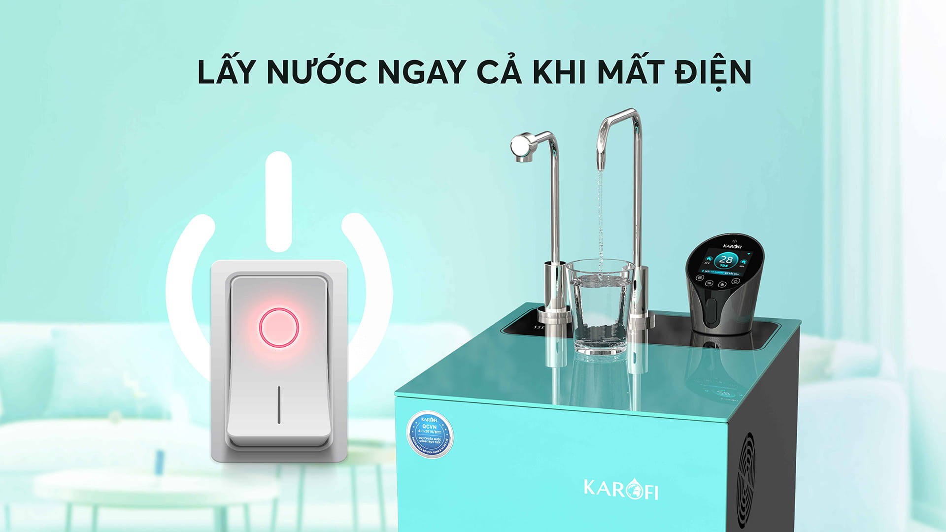 Máy lọc nước nóng lạnh Karofi KAD-N91 10 lõi Smax hàng chính hãng