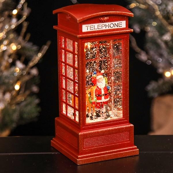 Hộp nhạc pha lê Telephone trang trí Giáng Sinh Noel có đèn sáng dây sạc - Telephone Christmas Decoration Light