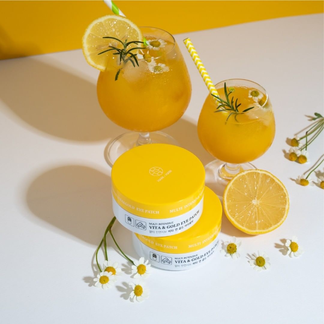 Mặt Nạ Sinh Học Xóa Thâm Và Nếp Nhăn Vùng Mắt - Khóe Miệng Tinh Chất Vitamine Và Vàng Ròng Nano Hani x Hani Hộp 60 Miếng nhập khẩu Hàn Quốc