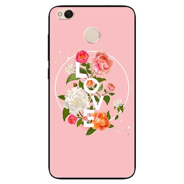 Ốp lưng in cho Xiaomi Redmi 4  Mẫu LOVE Hoa