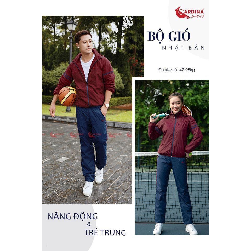 Bộ Quần Áo Gió thể thao thu đông Nam Nữ cao cấp 2 Lớp, vải gió mềm mịn, chống nhăn,chống mưa, chống bụi, cản gió