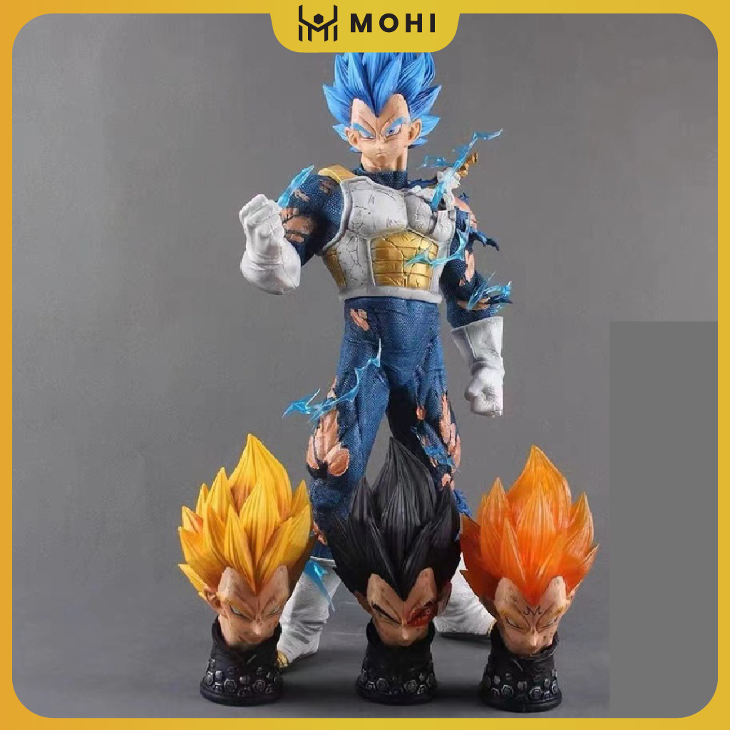 Mô Hình DragonBall Vegeta siêu chất 3 đầu thay thế - có led trên đầu , cao 47cm - Figure DragonBall - Hộp carton