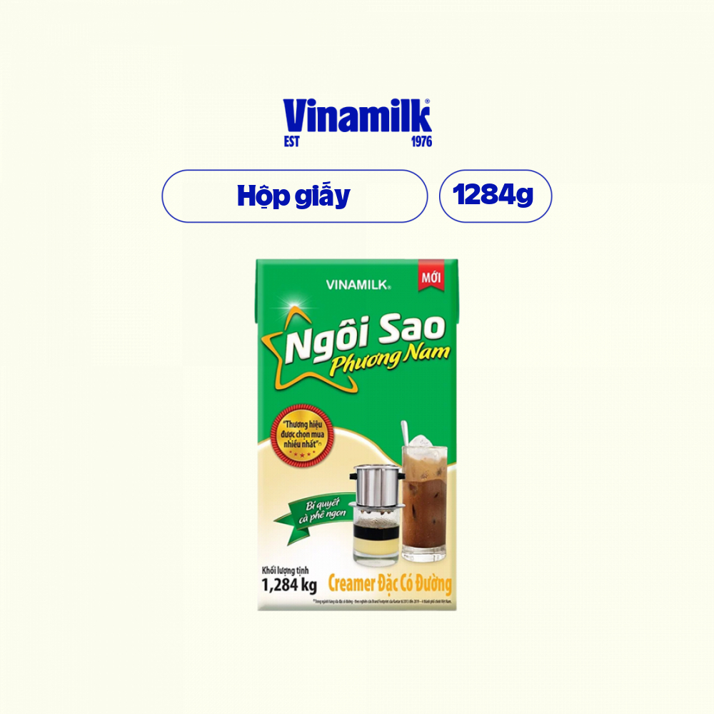 Combo 3 hộp Creamer sữa đặc Ngôi Sao Phương Nam xanh lá - Hộp giấy 1284g