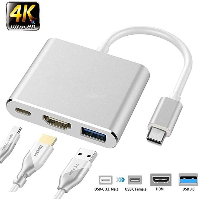 Hub chuyển đổi USB Type-C Sang USB 3.0/HDMI-Type C (Xám)