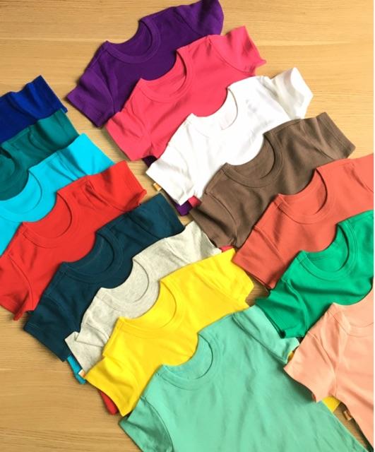 Áo thun cổ tròn đơn giản bé trai bé gái 8-25kg