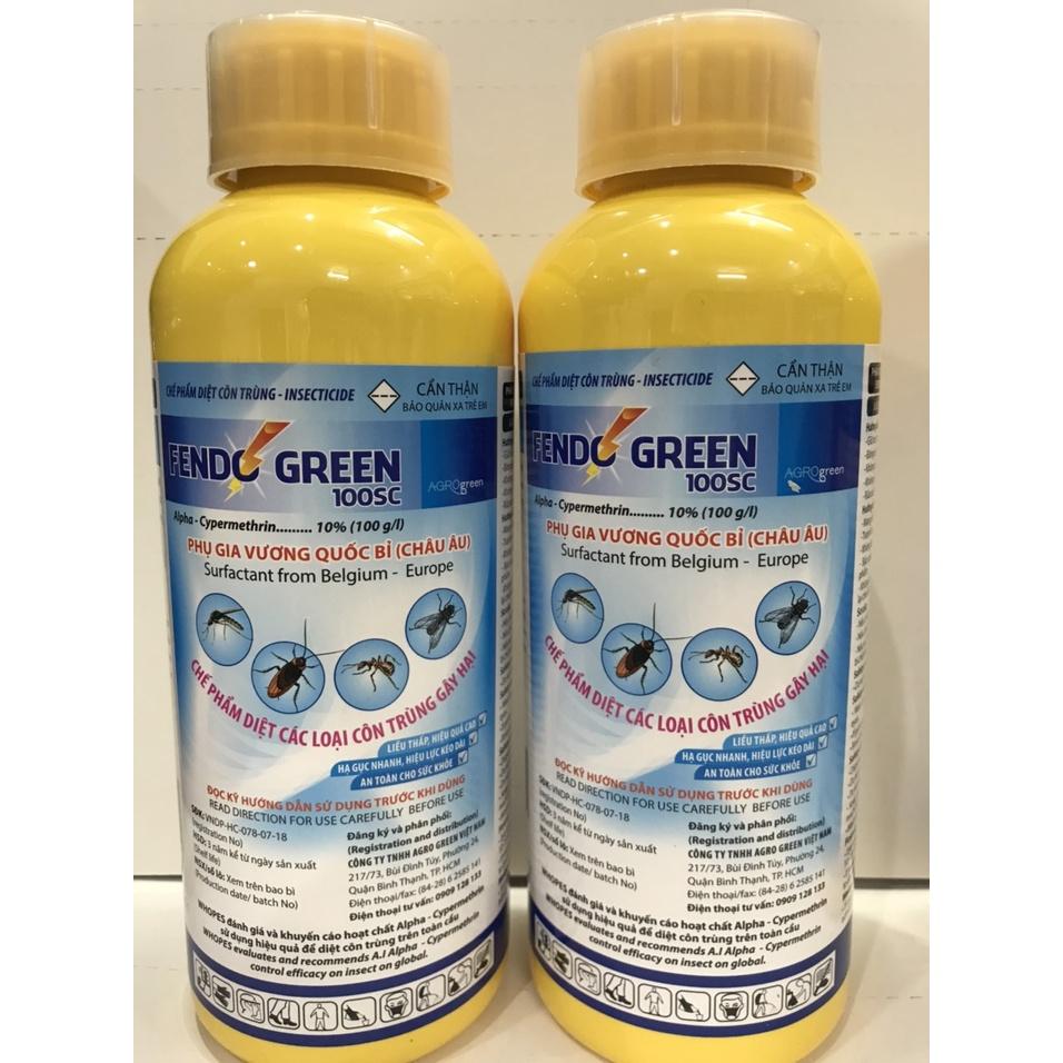 Thuốc diệt muỗi Fendo Green, chai 1 lít, nhập khẩu từ Vương Quốc Bỉ . Phun phòng chống sốt xuất huyết hiệu quả,