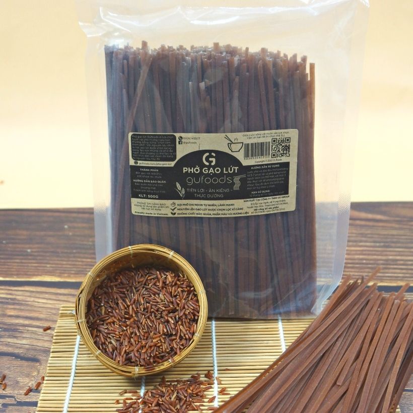 Phở gạo lứt ăn kiêng GUfoods - Dai ngon, Hỗ trợ Giảm cân, Thực dưỡng, Eat clean