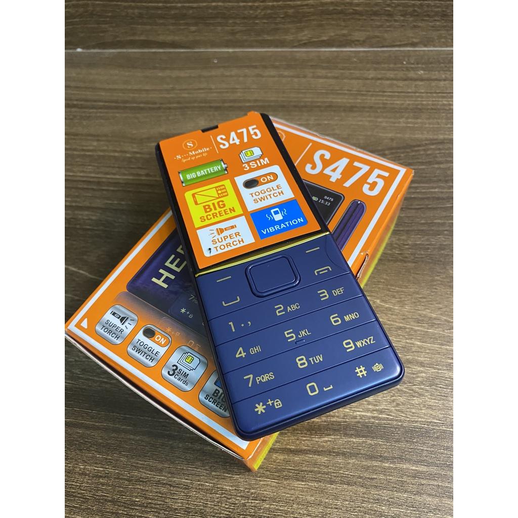 Điện Thoại S-Mobile S475 - 3 Sim - Pin Khủng 2500 mAh - Loa Cực To - Lướt Mạng - Mới Full Box-Bảo Hành 06 Tháng