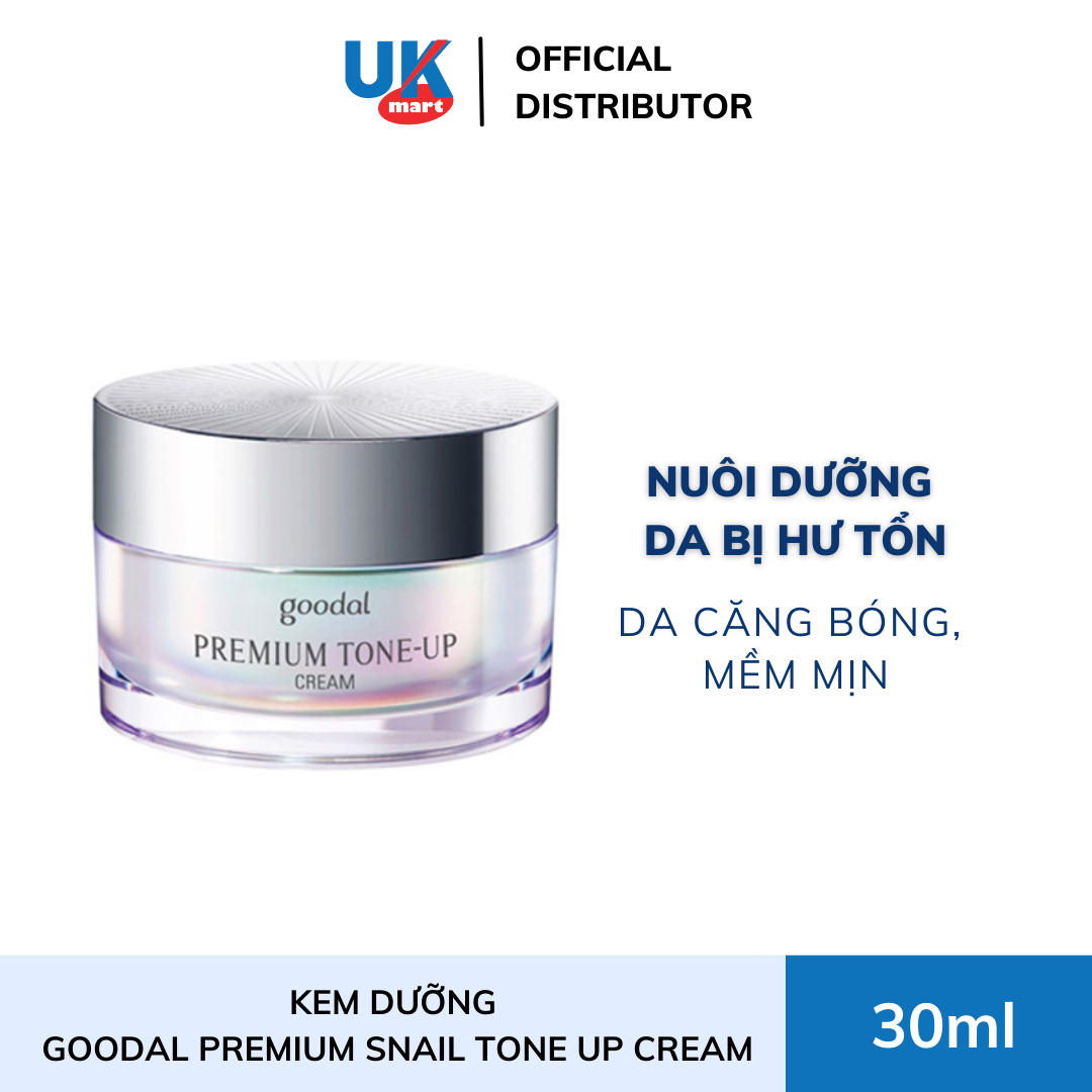 Kem Dưỡng Trắng Da Và Nâng Tone Da Tức Thì Goodal Premium Snail Tone-Up Cream 30ml