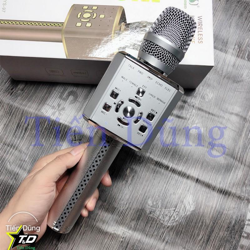 Micro Karaoke bluetooth YS97 đời cao hơn mic YS95 kèm loa bluetooth - Mic YS97 có 9 chế độ âm thanh để thay đổi giọng