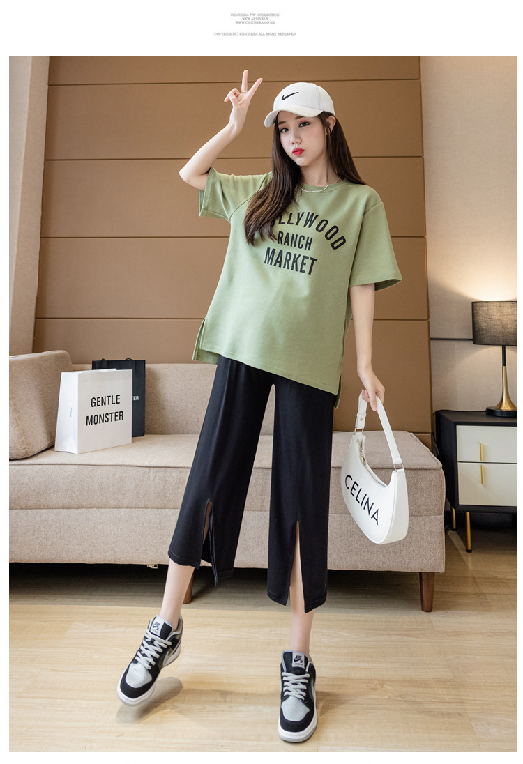 Quần bầu xuông thun cotton dáng lỡ xẻ cá tính QBS1414