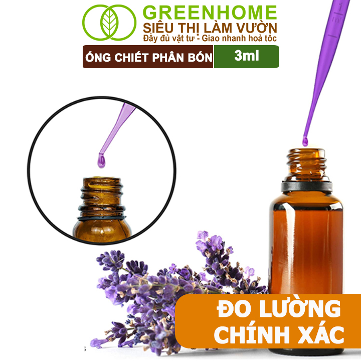 Ống Pipet Greenhome, 3ml, D15cm, Chiết Phân Bón Dạng Nước, Có Vạch Định Lượng, Đa Năng, Tiện Dụng