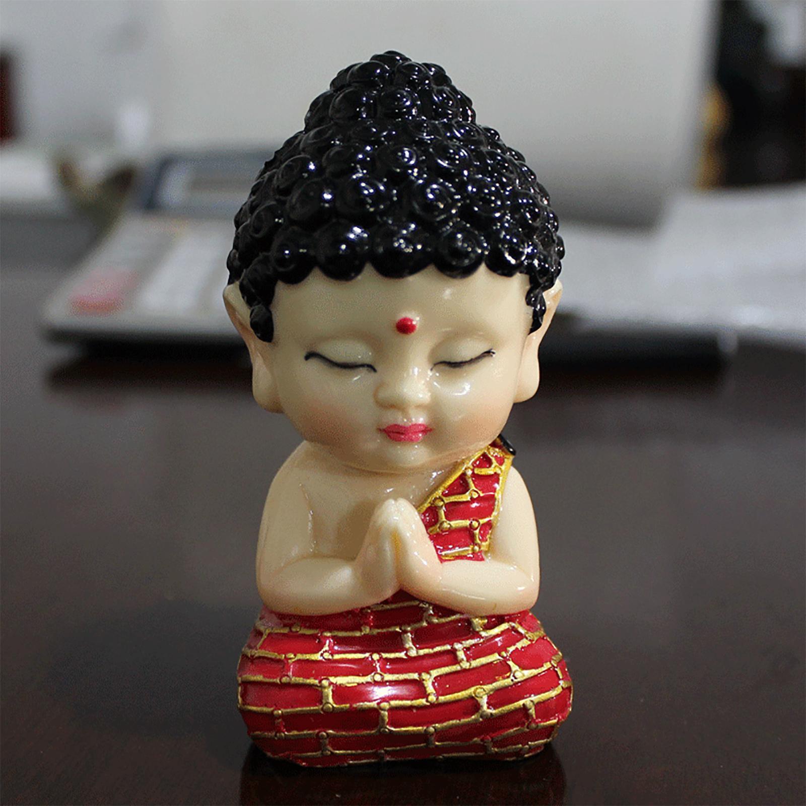 Adorable Sitting Buddha Figurine Tabletop Zen Mini Buddha Statue Home Decor