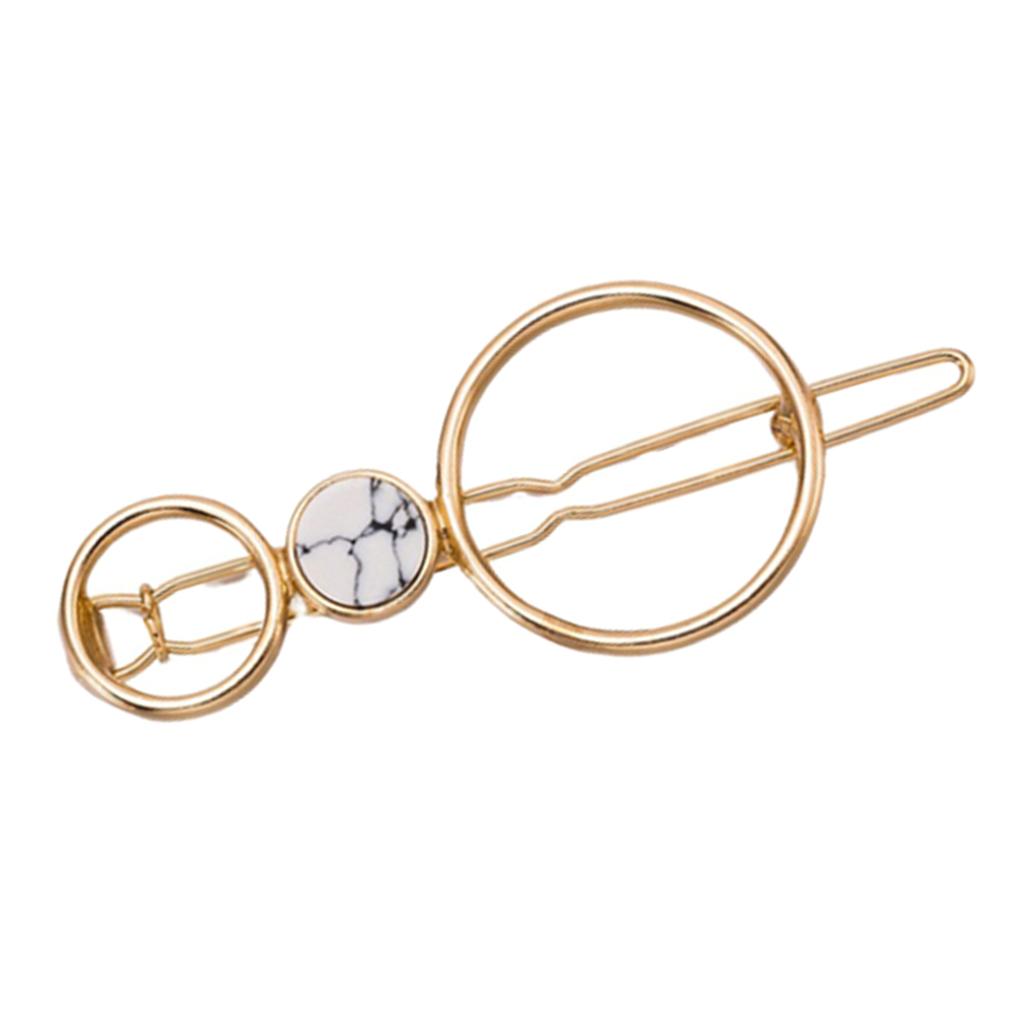 2 Pcs Women's Girls Geometric Hollow Hair Clip Howlite