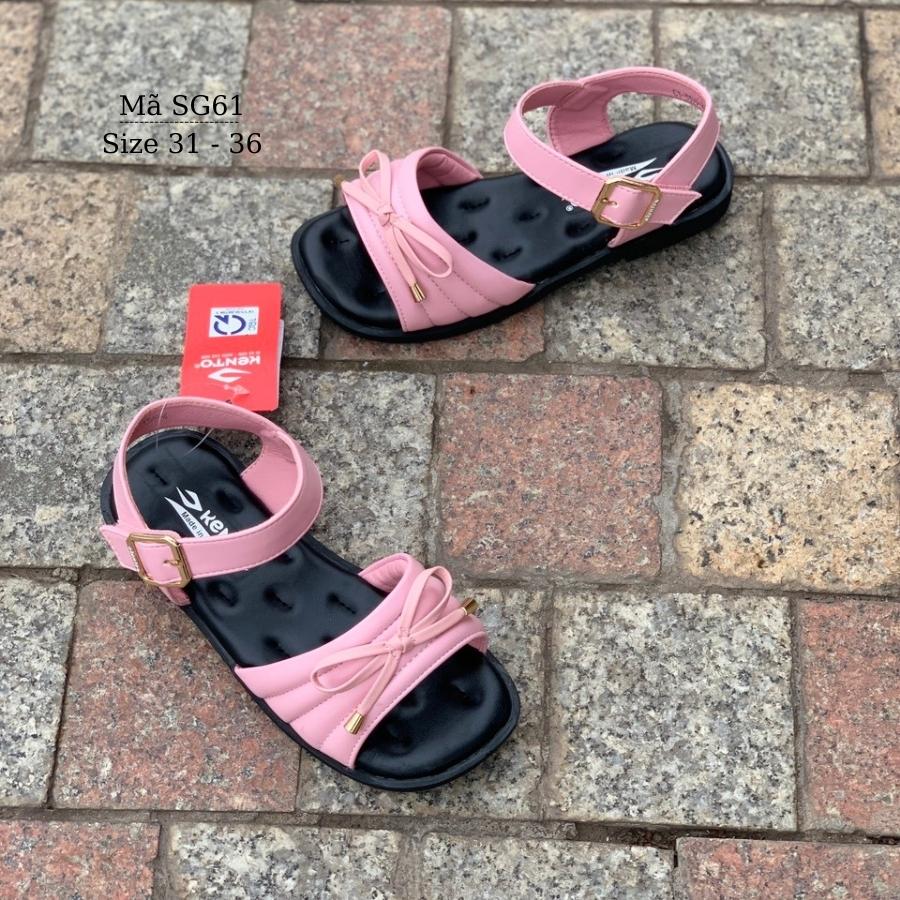 Dép sandal bé gái quai hậu KENTO thời trang da mềm đế su dẻo cao cấp chống trơn trượt phù hợp cho trẻ em học sinh tiể trung học 6 - 12 tuổi SG61