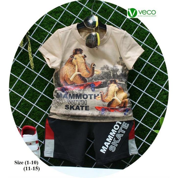 BỘ THUN VECO BÉ TRAI ĐỘNG VẬT 28-34KG