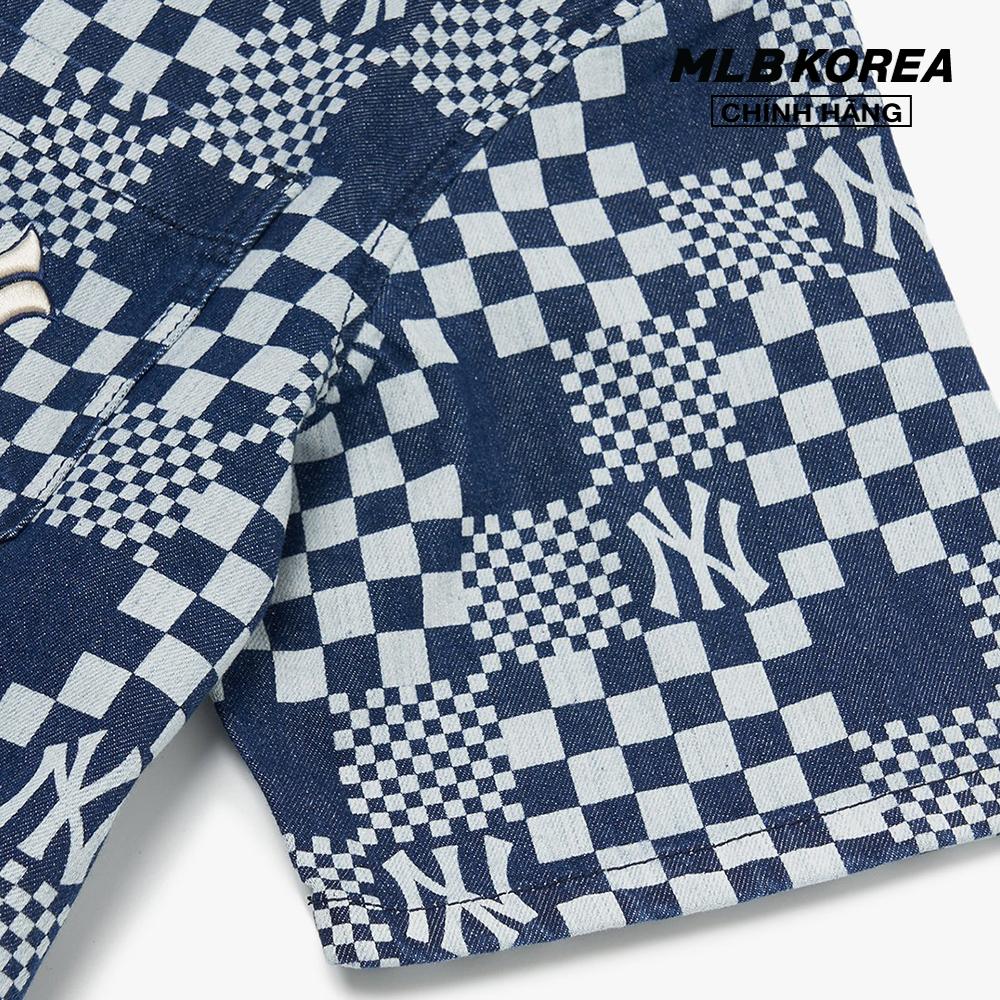 MLB - Áo sơ mi tay ngắn Checkerboard Monogram Denim 3ADRMN623