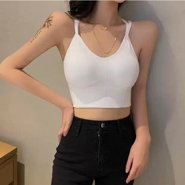 Áo bra nữ áo lót len tăm lưng đan chéo kiểu dáng thể thao trẻ trung freesize 0097