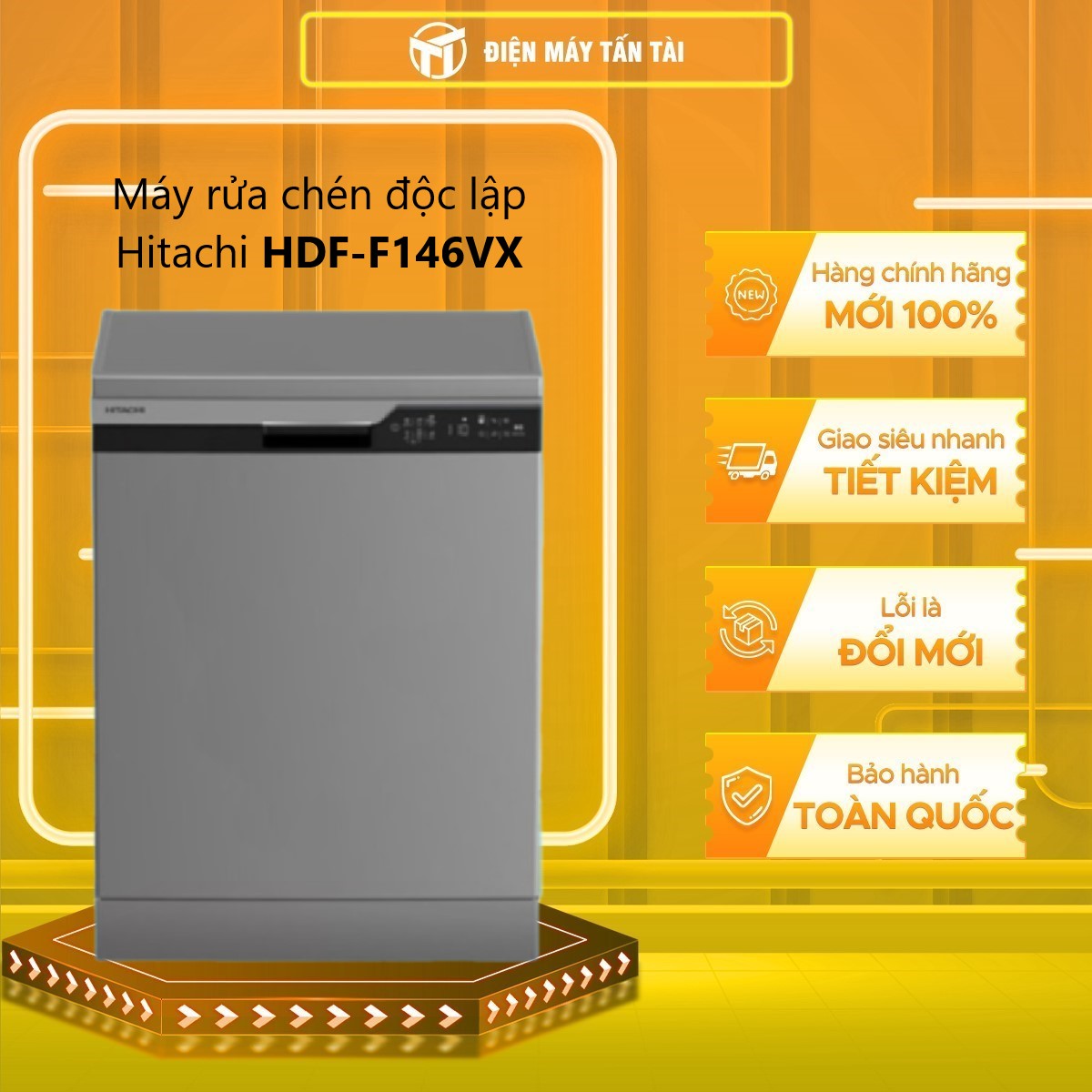 [Chỉ giao tại HCM] MÁY RỬA CHÉN HITACHI HDF-F146VX - Hàng chính hãng