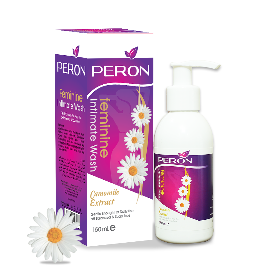 Dung dịch vệ sinh phụ nữ Peron Feminine intimate Wash vơi dịch chiết cúc la mã nhập khẩu trực tiếp từ Châu Âu
