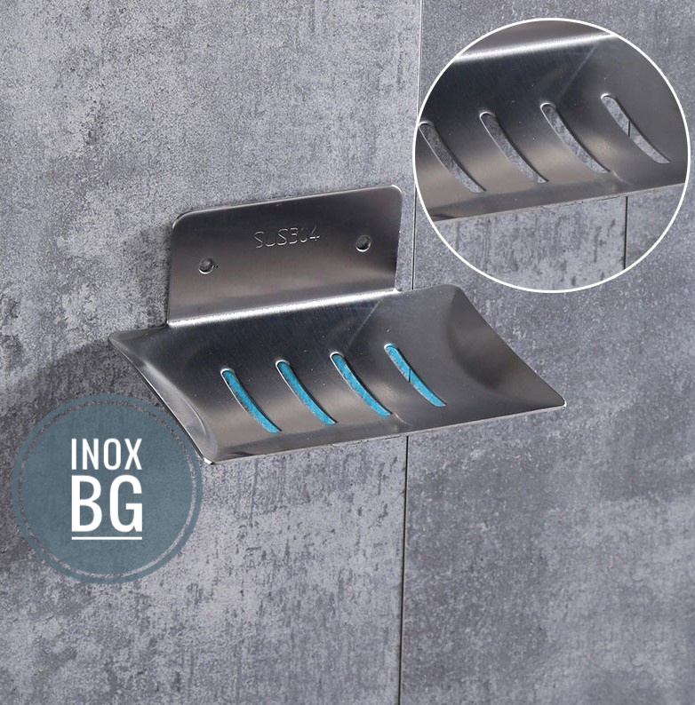 Khay đựng xà phòng tắm inox 304 mờ dán tường hoặc khoan tường