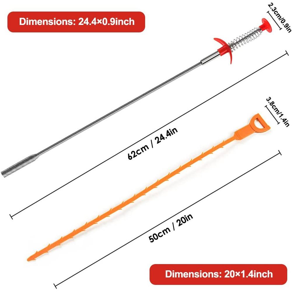20 Inch 7 Chiếc Cống Thoát Nước Làm Tắc Bộ Dụng Cụ Vệ Sinh Làm Sạch Móc Tóc Vệ Sinh Bộ Dụng Cụ Vệ Sinh Nhà Vệ Sinh
