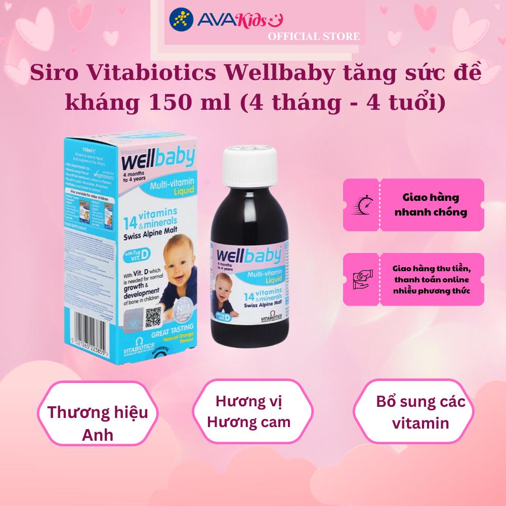 Siro Vitabiotics Wellbaby tăng sức đề kháng 150 ml (4 tháng - 4 tuổi)